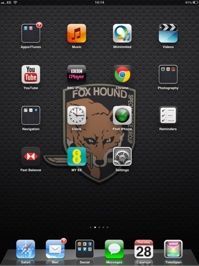My iPad mini home screen