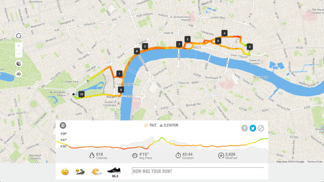 Bupa10k 2014 run map