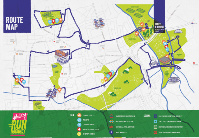Hackney Half route
